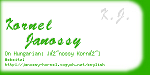 kornel janossy business card